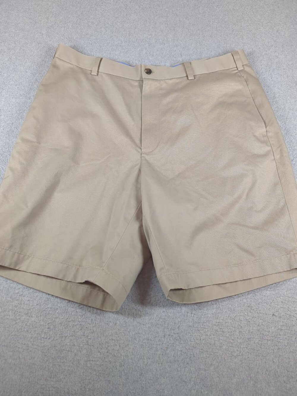 Brooks Brothers Shorts Men's 36 Beige Flat Front Lightweight Advantage Chino